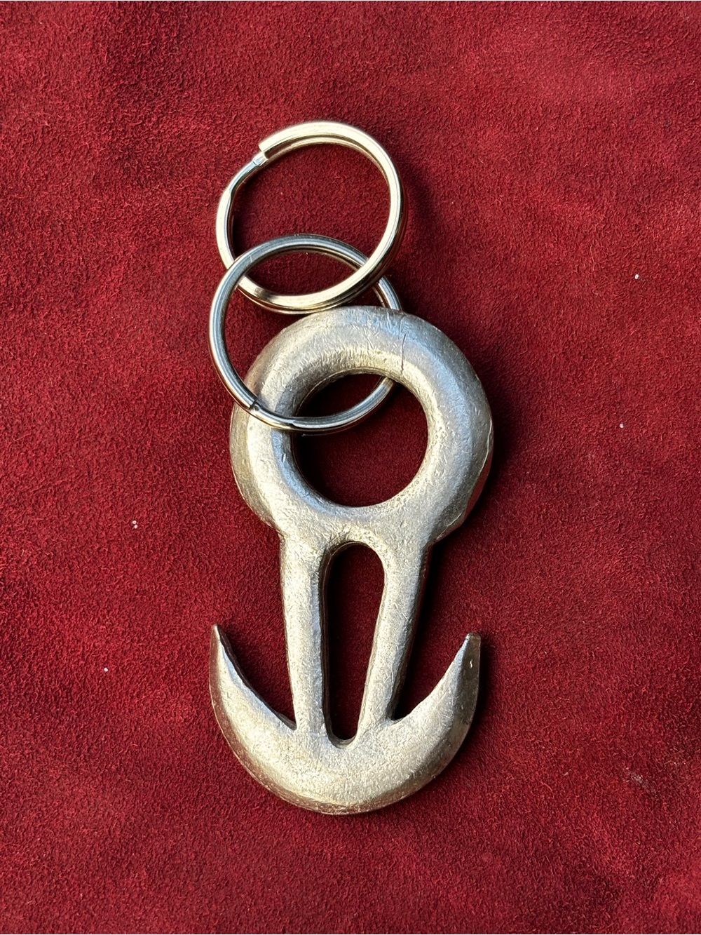 Metal Anchor Keychain - Silver Toned